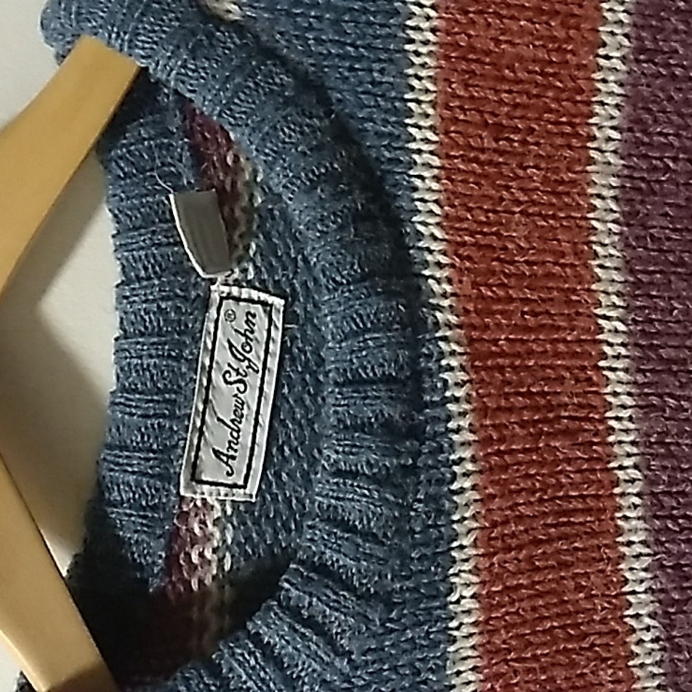 🔴 Vintage Andrew St. John Small Multicolored Sweater - Picture 4 of 5